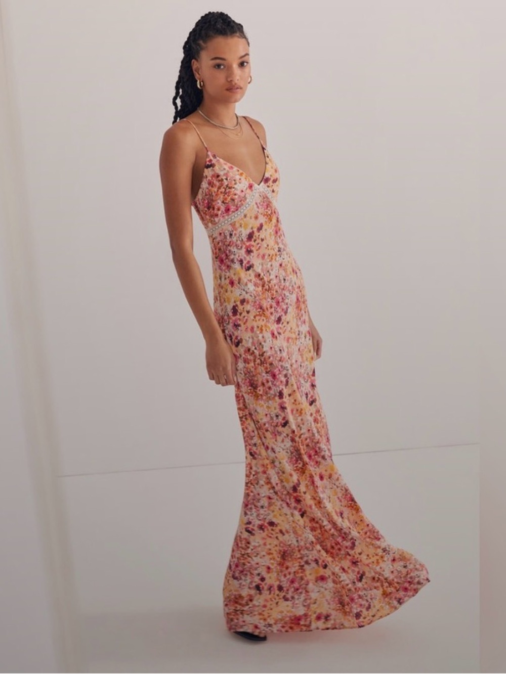 Favorite Daughter Floral Slip Maxi Dress in Pink and Yellow